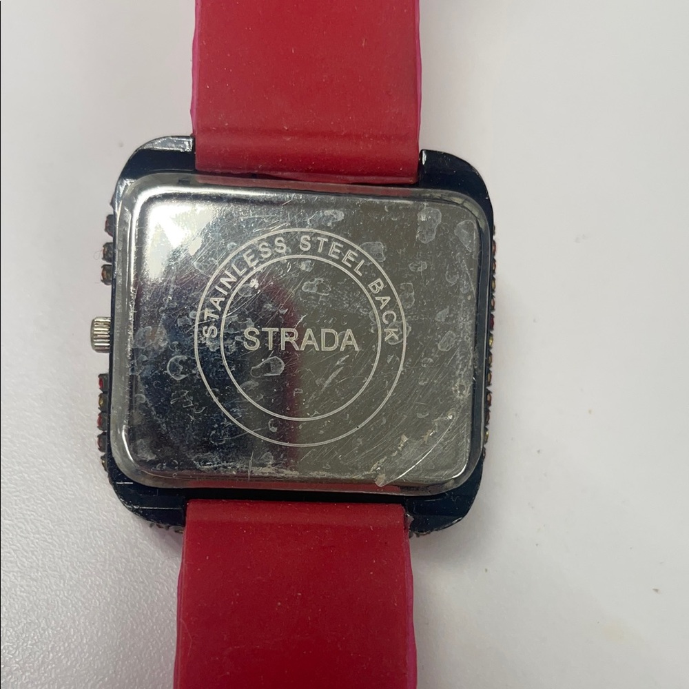 Strada Red Crystal-Embellished Watch - Picture 4 of 4